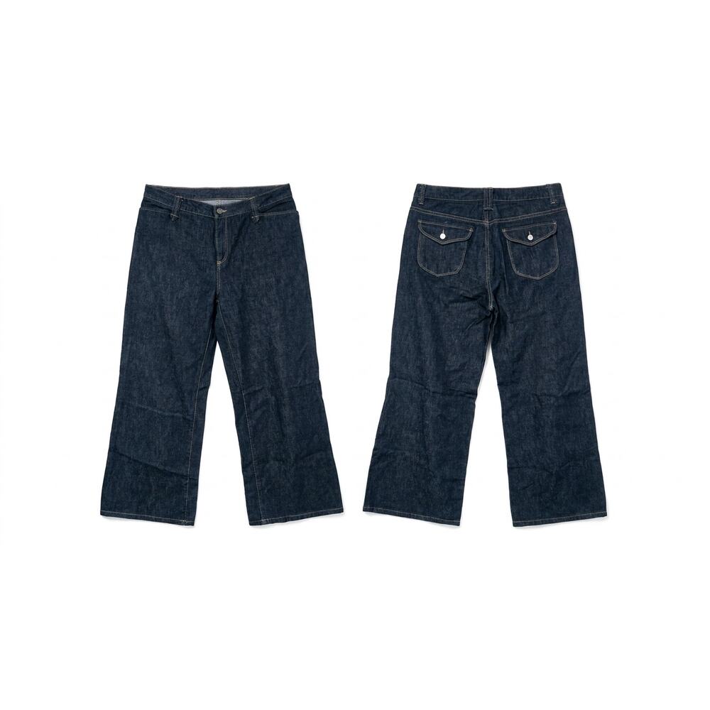 Kennar Sport Dark Wash Wide-Leg Trouser Jeans Size L
